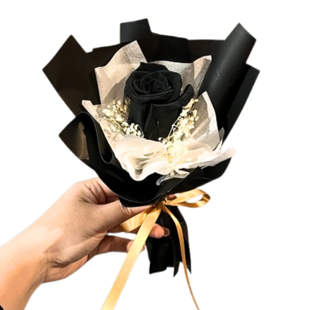 black flower bouquet