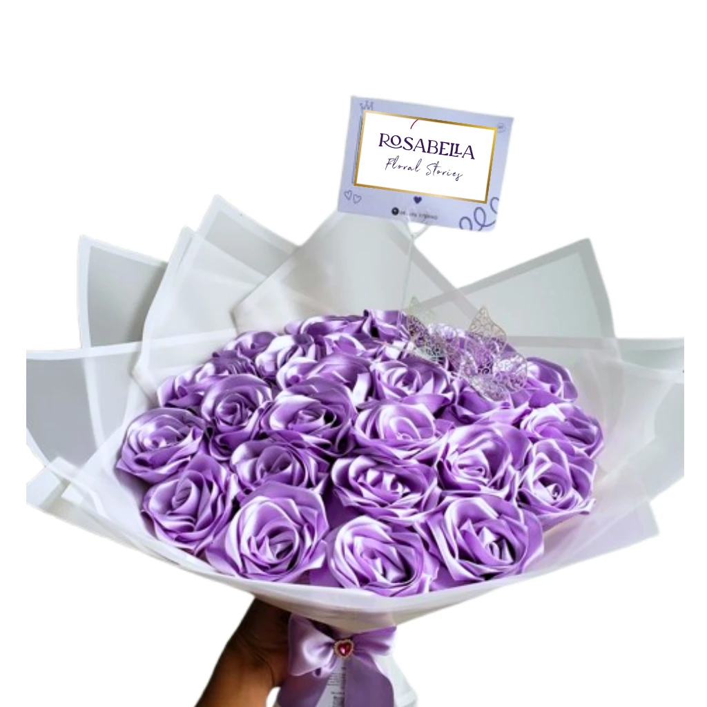purple flowers bouquet 8 flowers